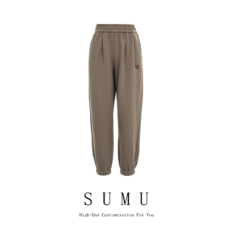 宿慕SUMU 女款休闲裤 1-15 冬季2023新款直筒潮流束脚裤子23322