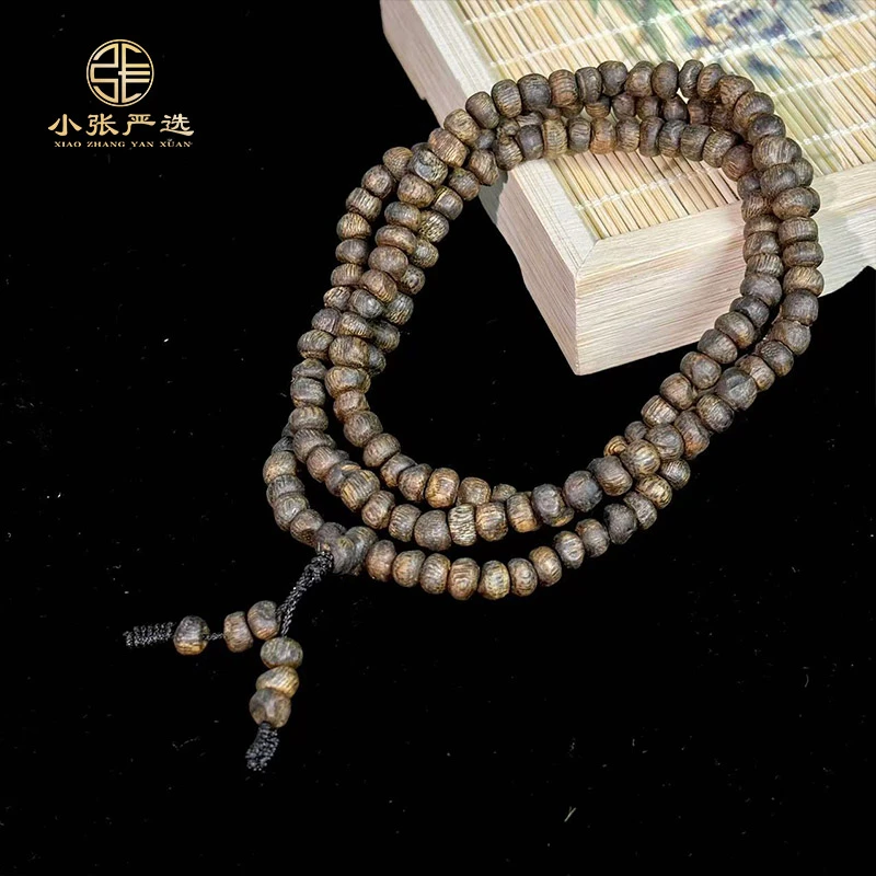 沉香【小张严选】YX4663 海南沉水虫漏念珠项链 6~7mm 多样发其一