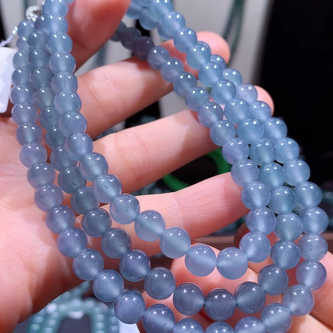 翡翠未镶嵌手链天然a货翡翠项链7mm