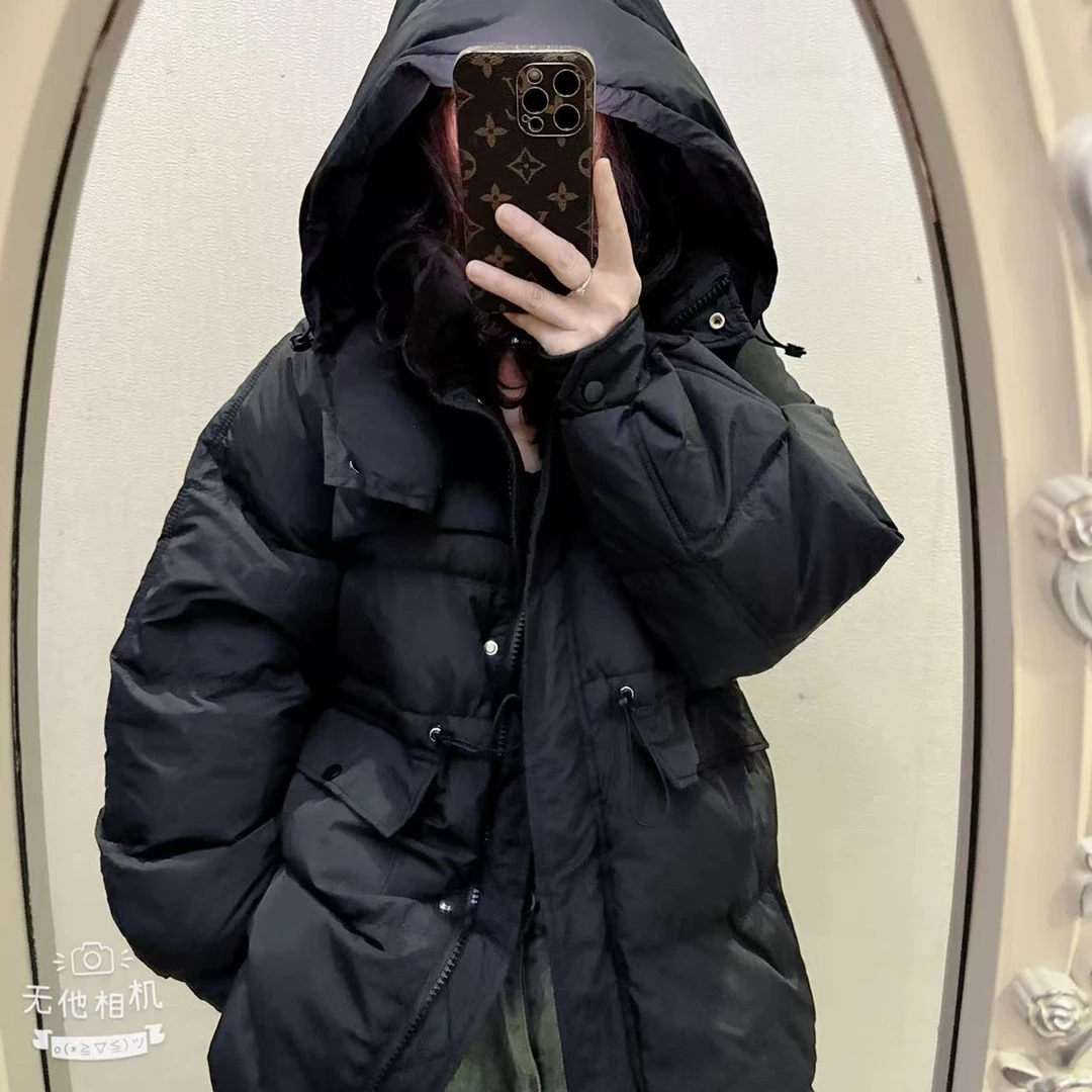 福利 连帽抽绳工大口袋棉服