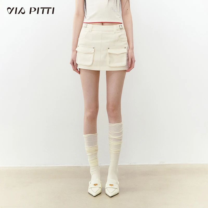 ViaPitti【达人专属】高智感休闲口袋短裙VIABS245