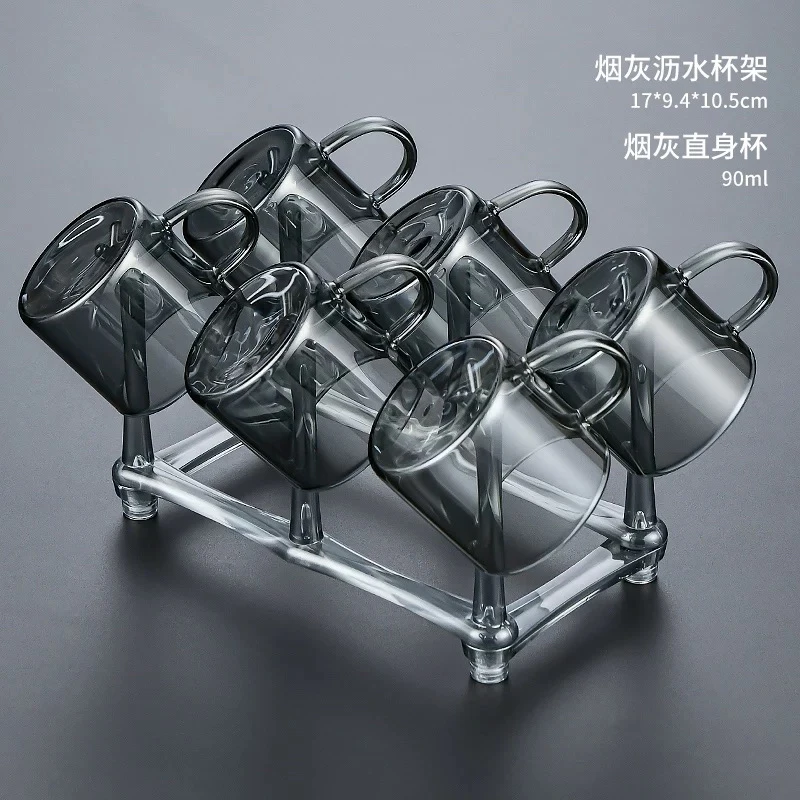 玻璃茶杯架茶具配件亚克力伸缩沥水杯架功夫茶具家用茶托茶杯架子