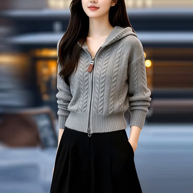 M961韩系短款长袖女2025新款冬季时尚高级感百搭针织衫