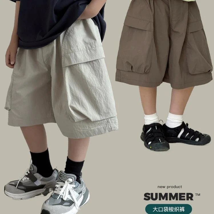 【大口袋】ivan家童装2025男童中大童工装短裤 杨 dz4630