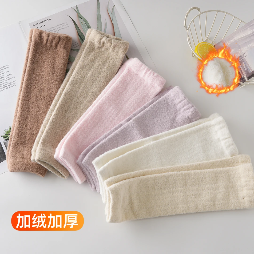 宝宝护膝秋冬款珊瑚绒新生婴儿袜套护胳膊冬季保暖加绒护腿长袜子