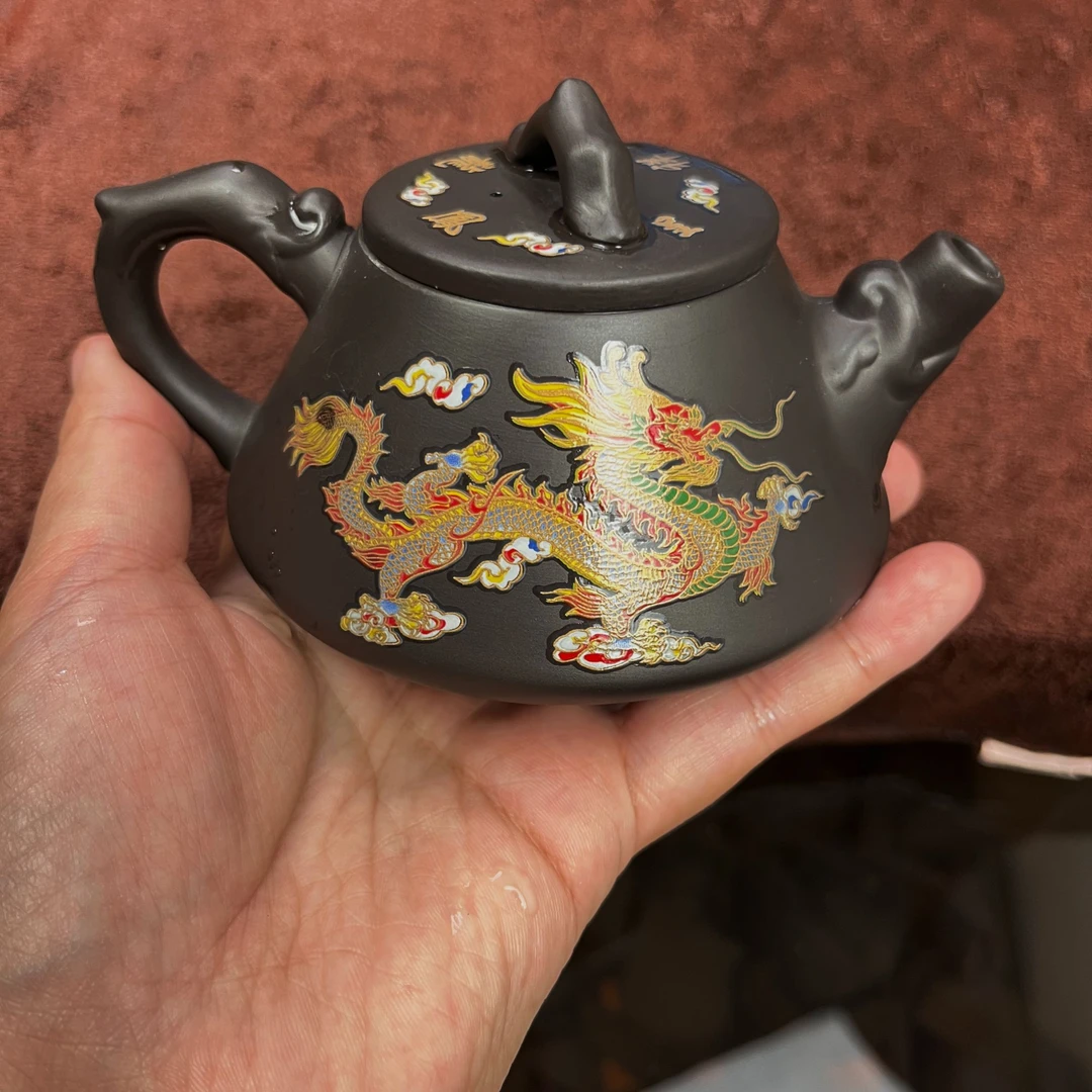 老紫泥三足石瓢壶凤鸣壶变色壶