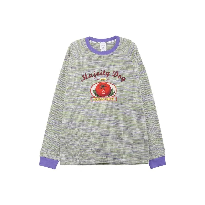 8317复古撞色印花休闲长袖外穿打底衣