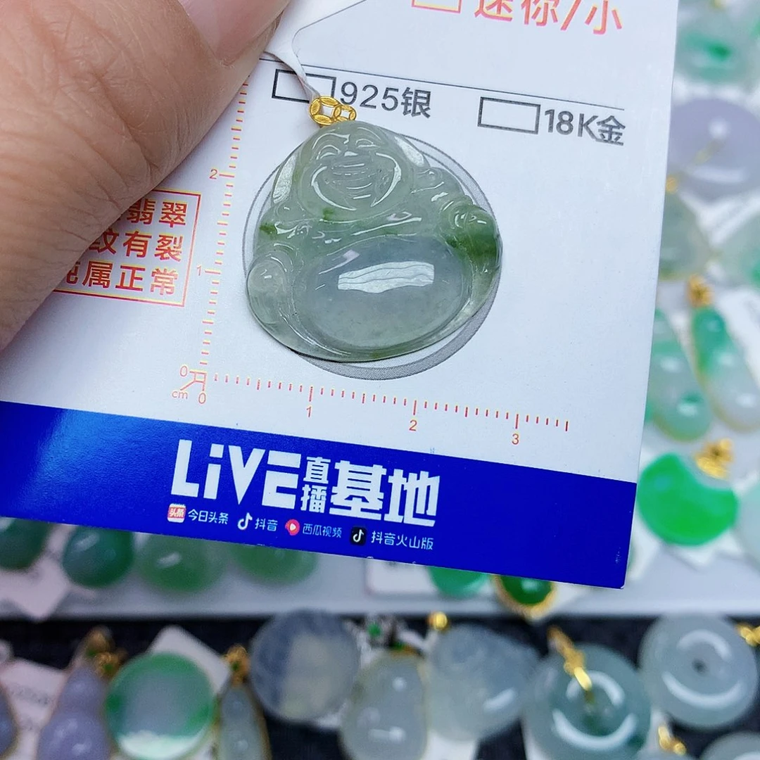 翡翠18K金镶嵌颈饰3567788