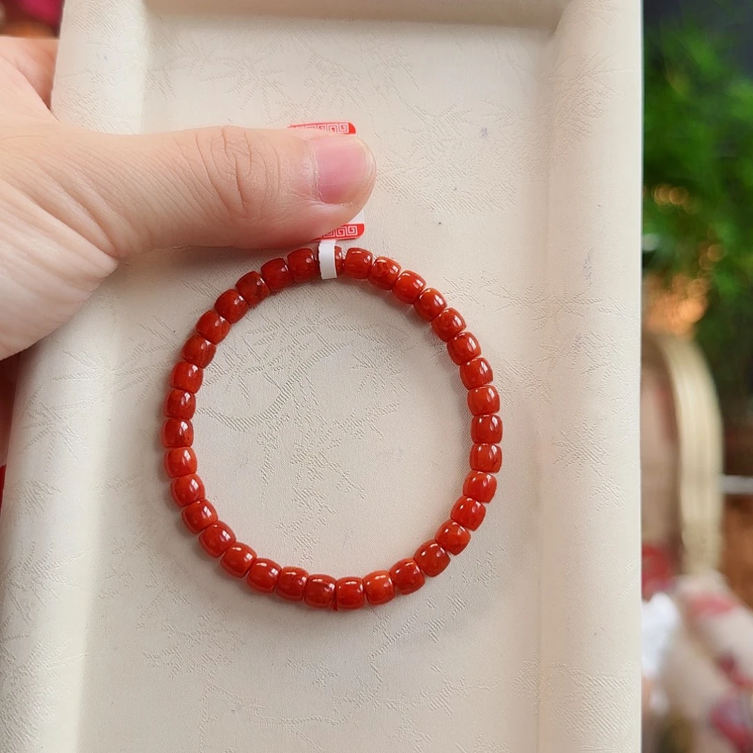 南红玛瑙未镶嵌手链6.7毫米