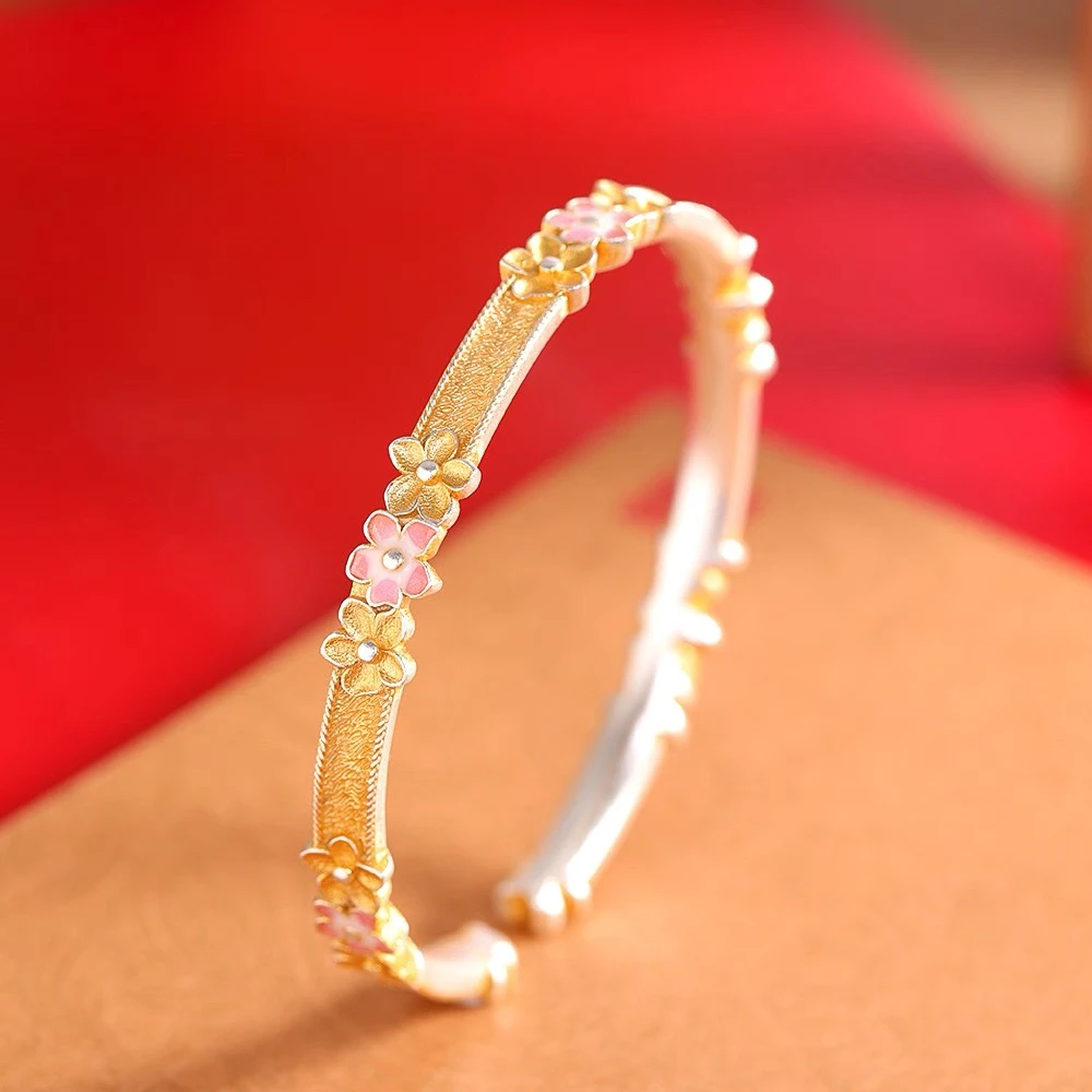 【清货专用】描金珐琅梅花手镯A29