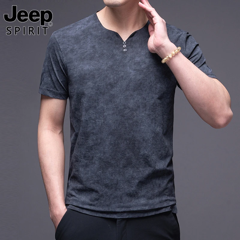 Jeep吉普正品中年2025夏季短袖T恤男士薄款帅气透气新中式体恤衫
