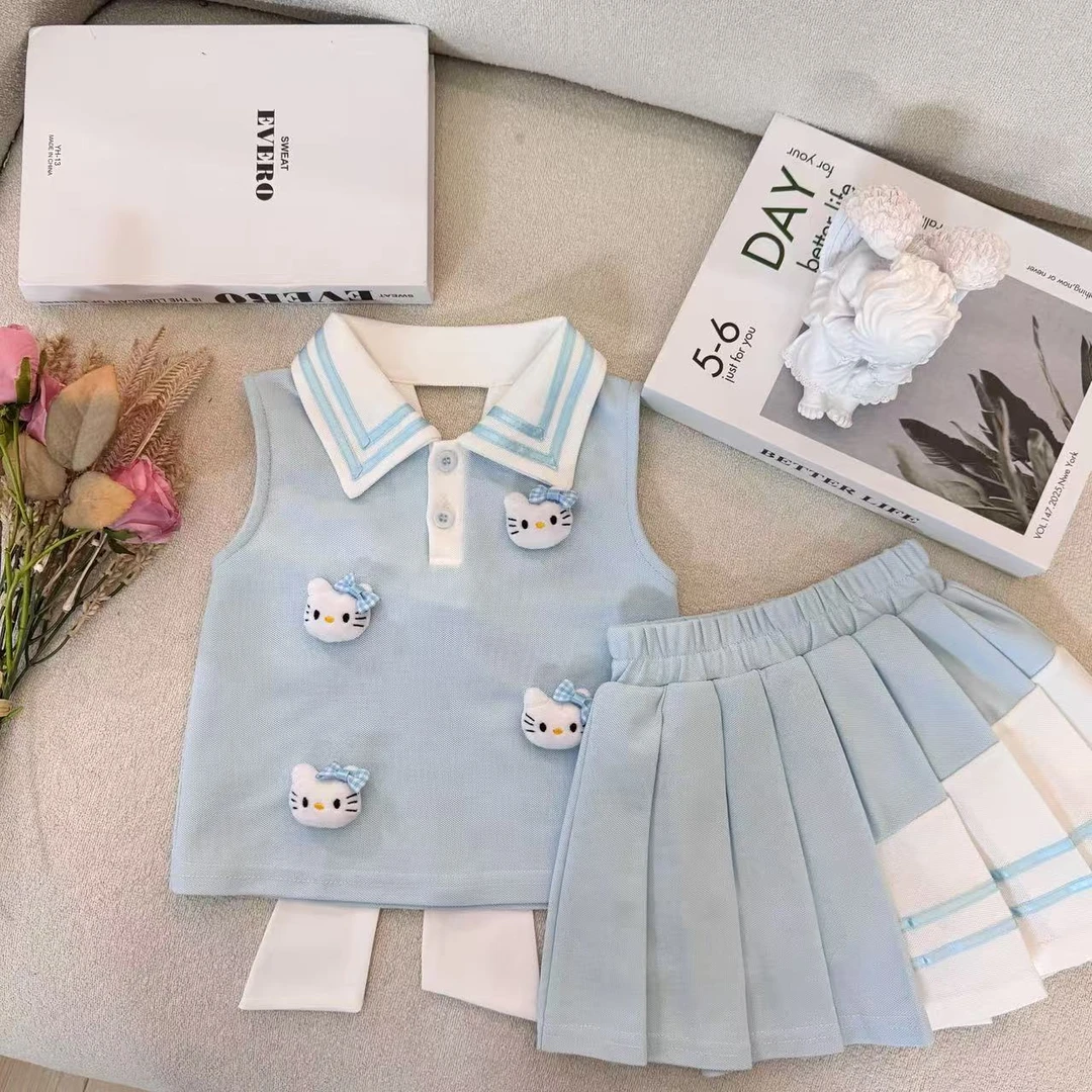 女童夏季套装2025新款时髦洋气女宝宝夏薄款裙裤儿童短袖夏装衣服