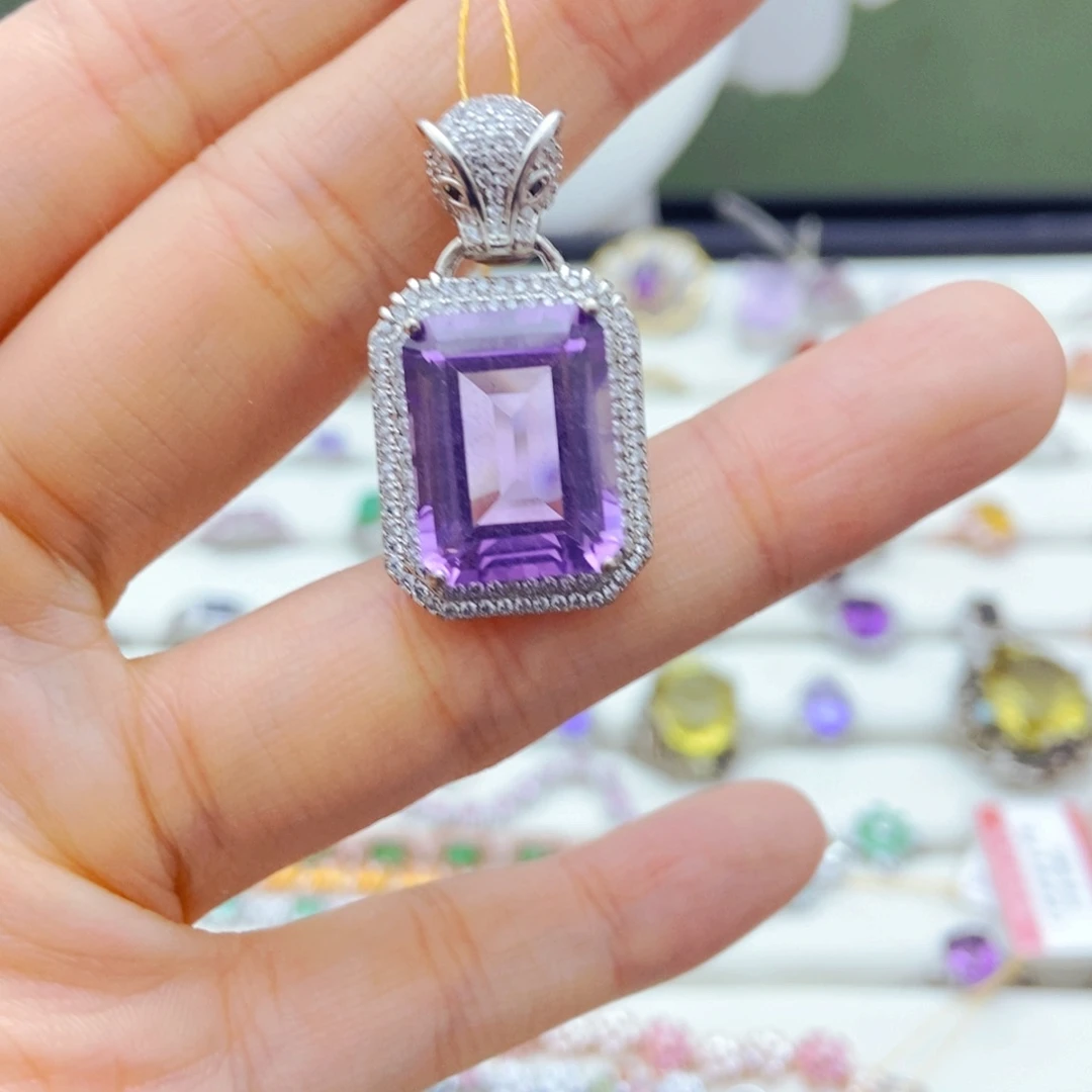吊坠(赠链)银S925镶嵌紫晶