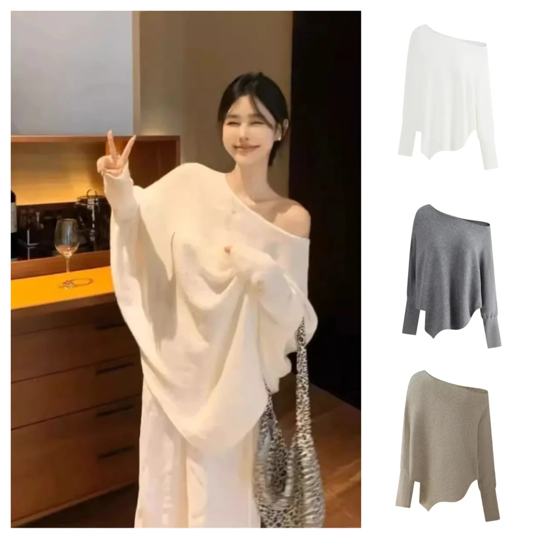 【有运费险】新款宽松蝙蝠袖毛针织秋冬软糯慵懒感百搭显瘦上衣女