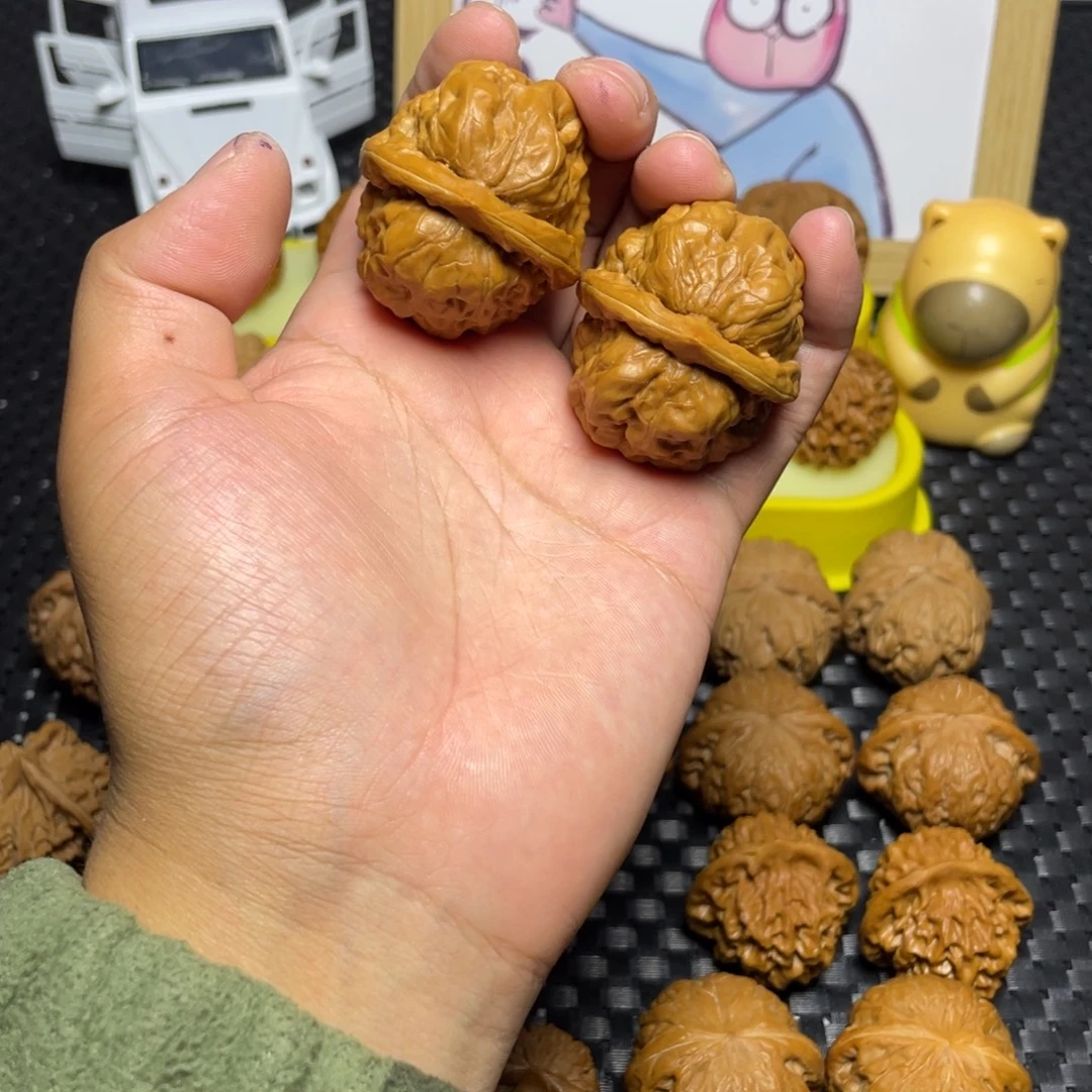 把件文玩核桃三角蛙38边41肚打底