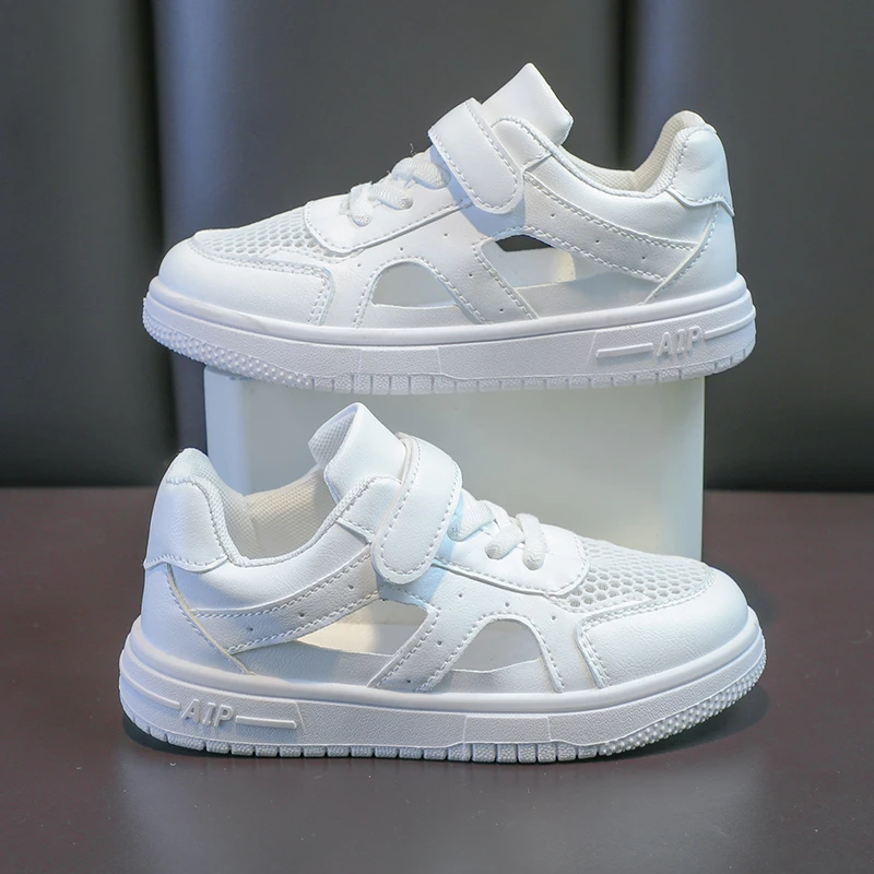 儿童小白鞋夏季新款女童单网鞋镂空透气薄款网面男童运动鞋凉鞋潮