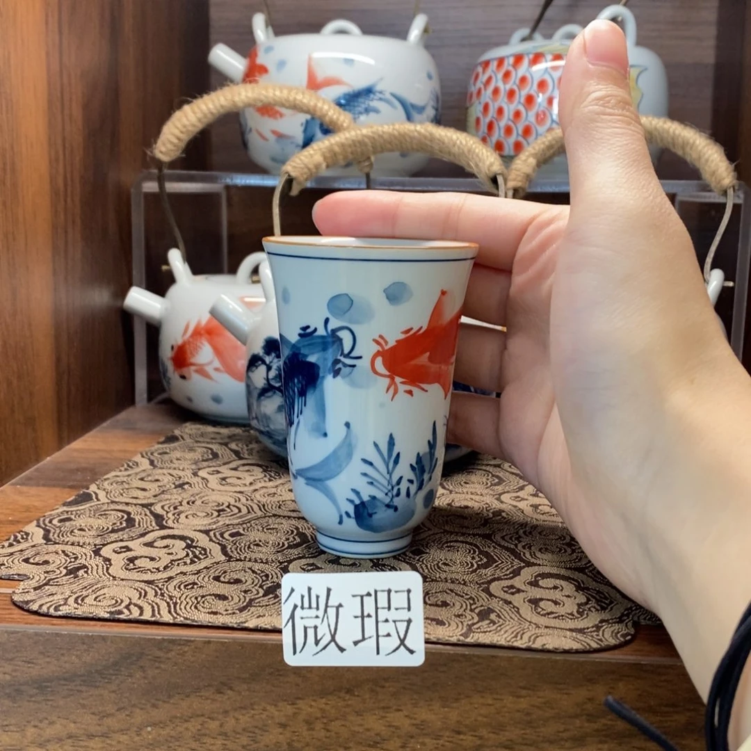 釉下彩老陶泥手工绘制