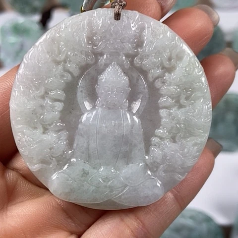 翡翠颈饰未镶嵌九龙大日如来福利