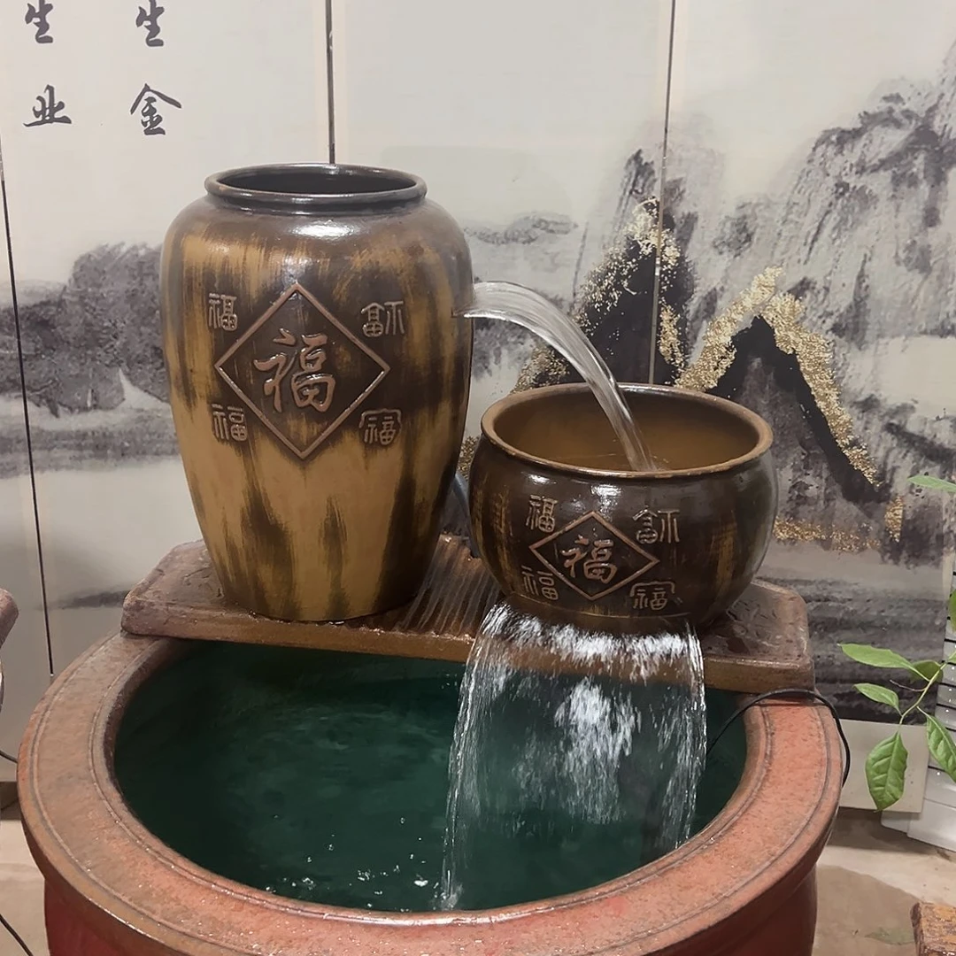 紫砂花盆流水罐带40瓦泵弯头软管