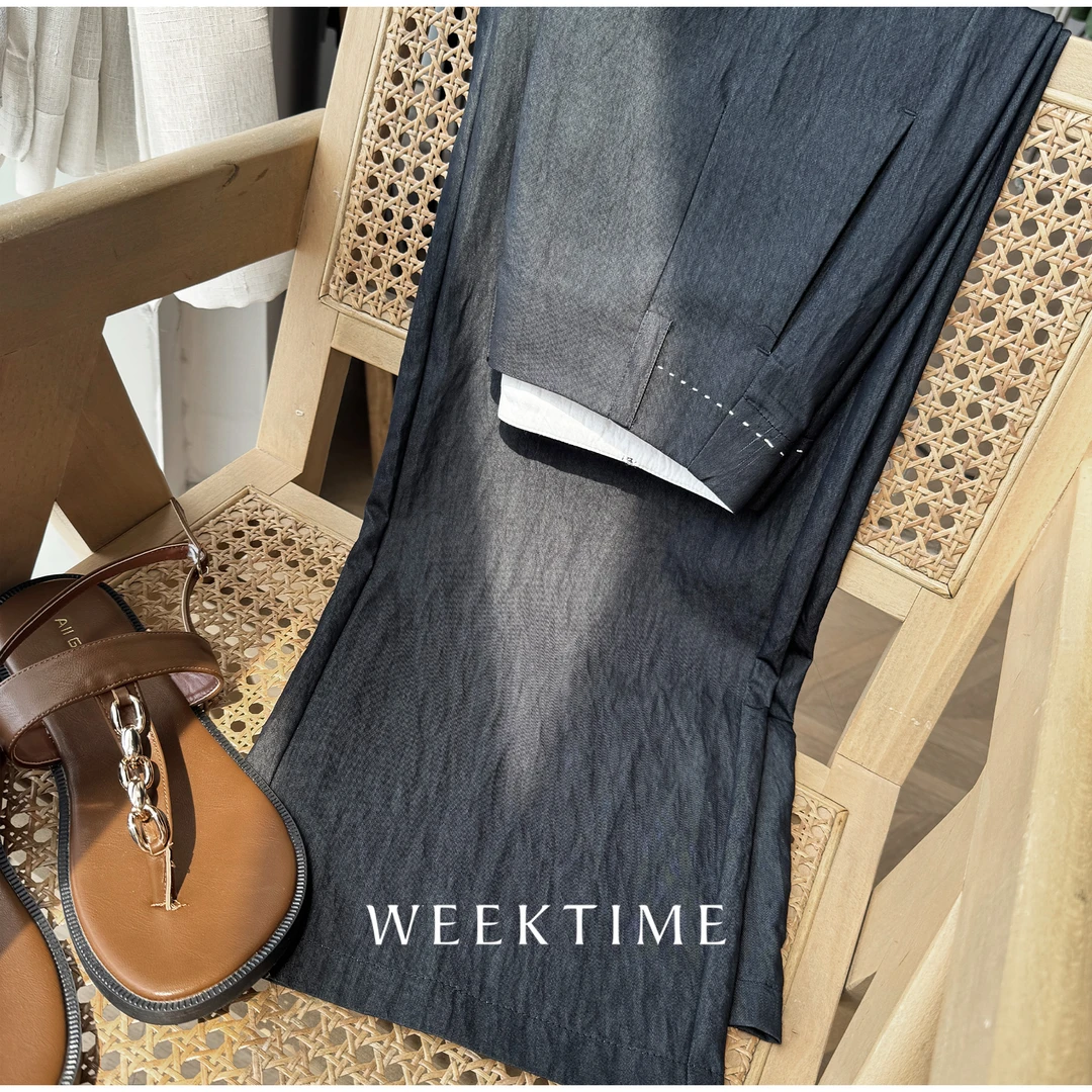 【云感抗皱】进口面料窖洗工艺抗皱显瘦直筒休闲裤95526