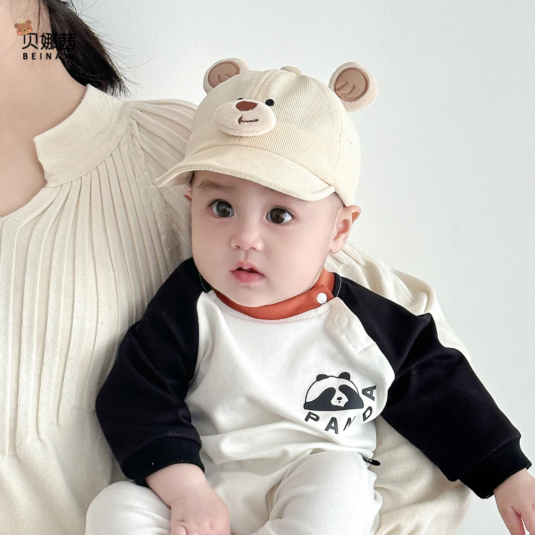 Beinaqian/贝娜茜婴儿帽子春秋季薄款宝宝鸭舌帽可调节遮阳帽冬季