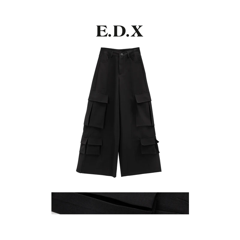 EDX原创春季新款美式高街工装裤女直筒廓形宽松拖地休闲裤51629
