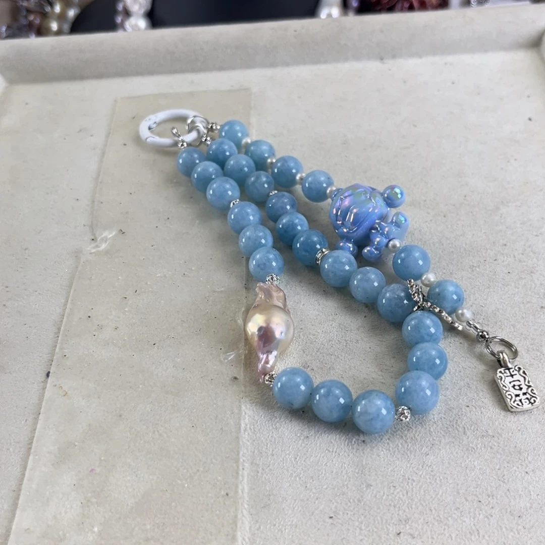 未镶嵌淡水珍珠手机链幸***?【纯恬】