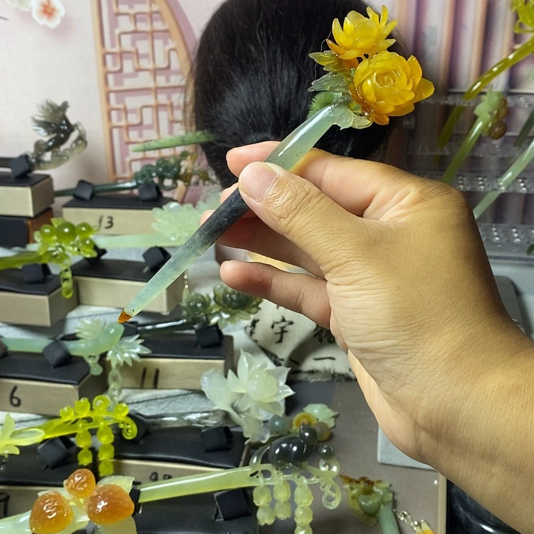 岫玉未镶嵌岫玉发簪在****A