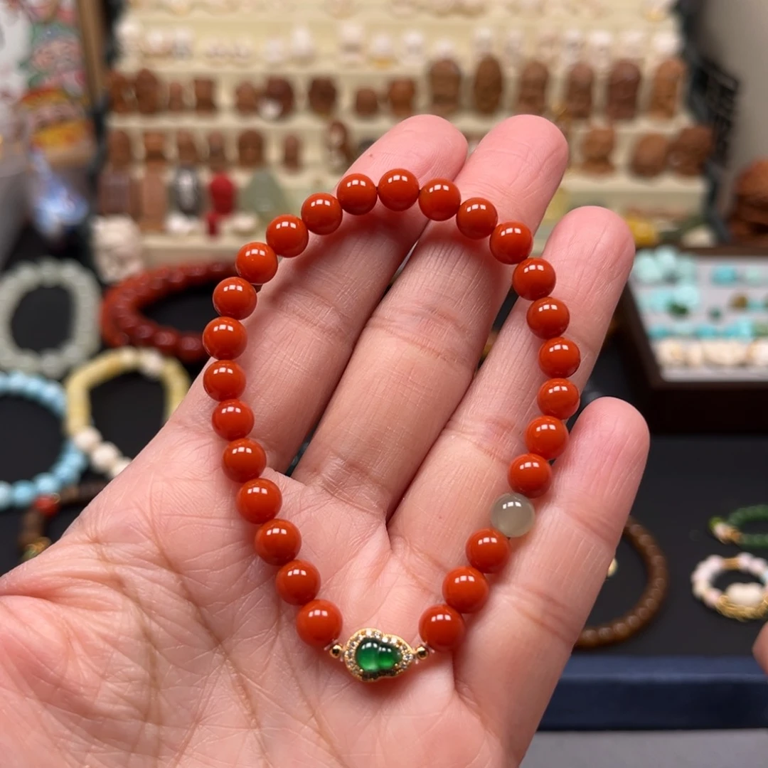 南红玛瑙手串未镶嵌单圈手串