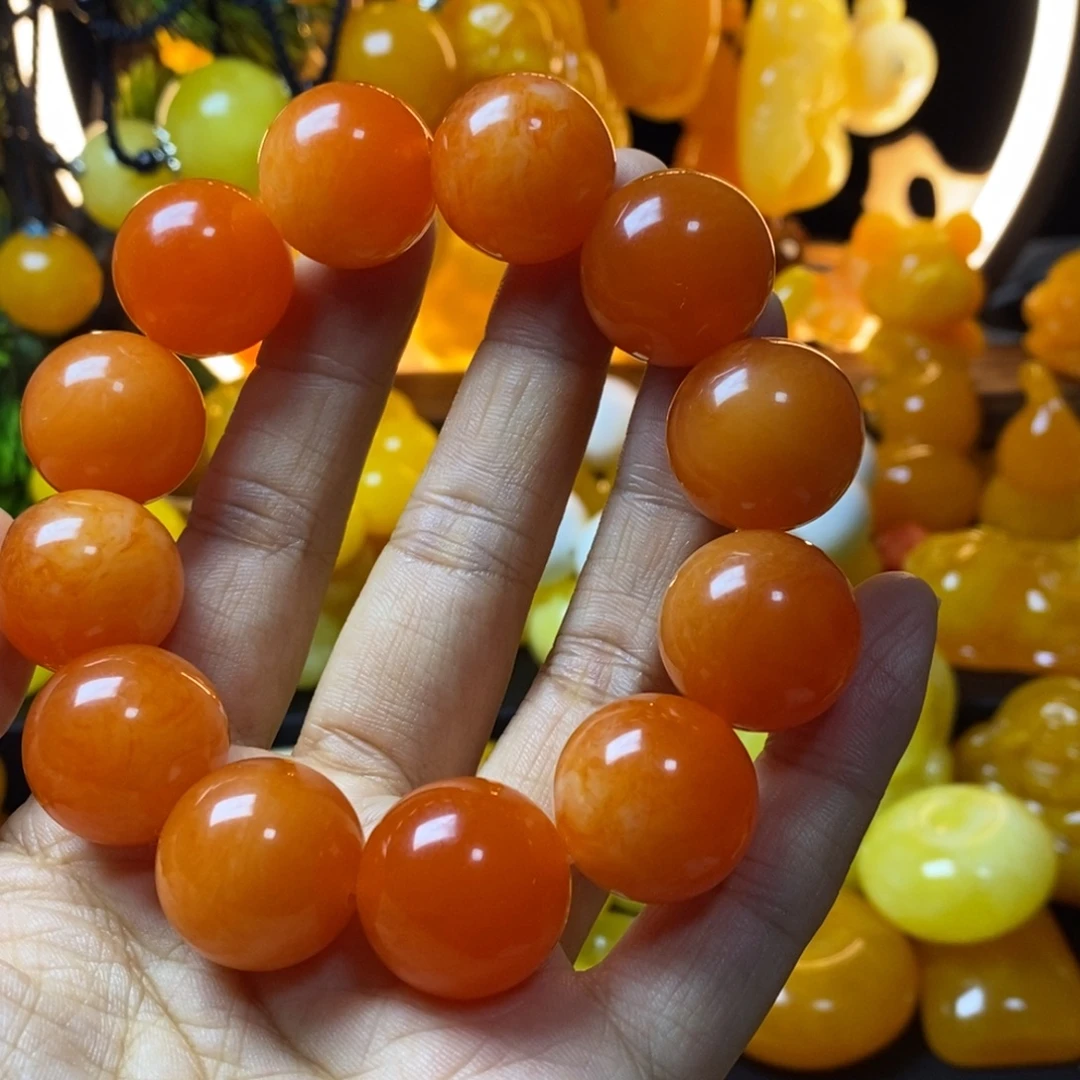 那***天无非金属全品无暇蜜糖红20精品手串