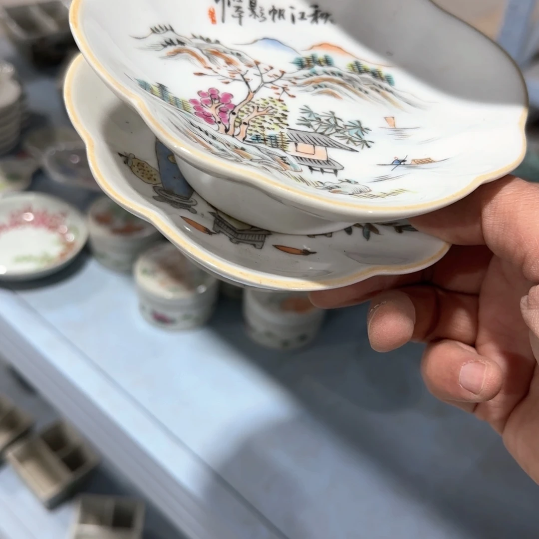 瓷片摆件手绘瓷器全部处理了吧