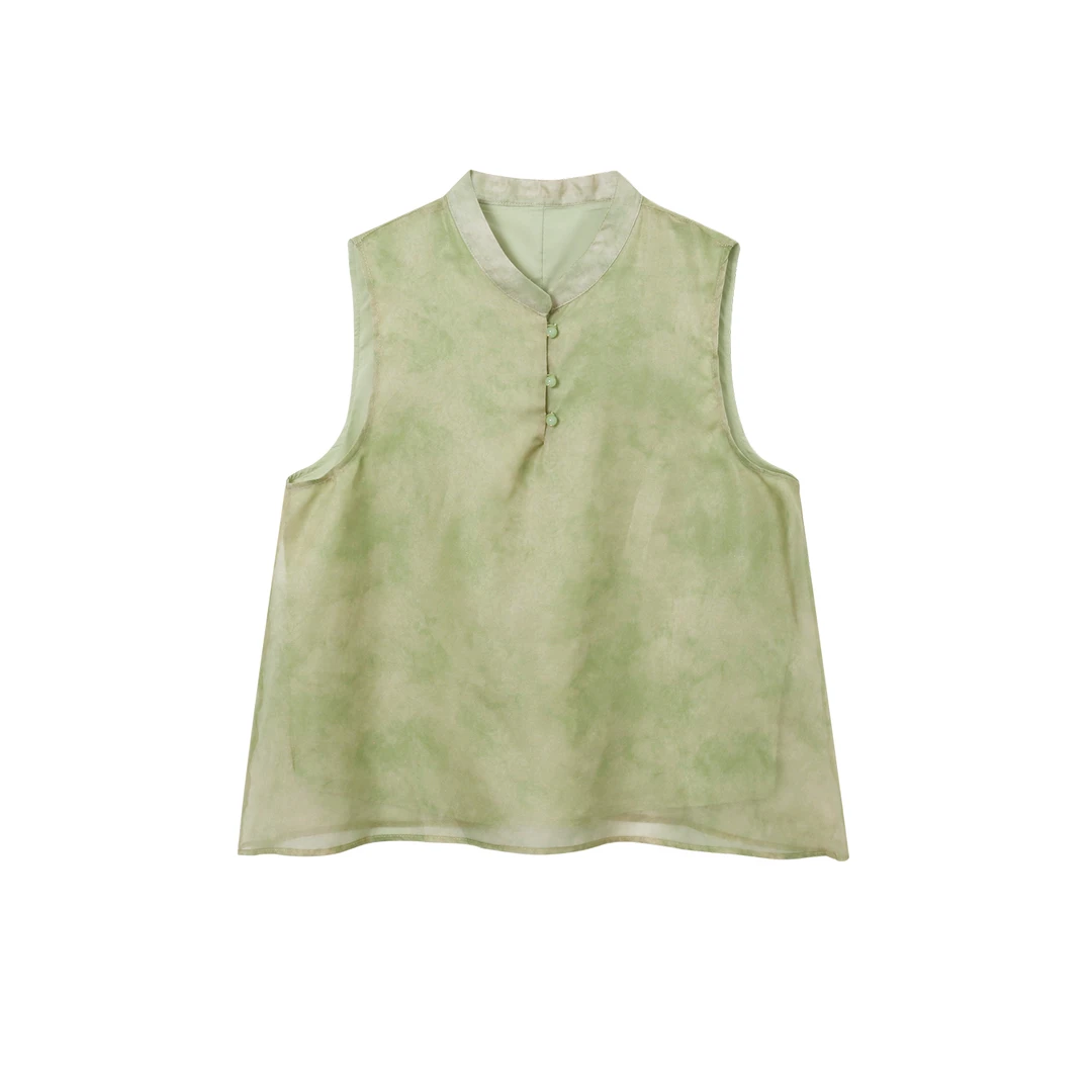 【桃夭】新中式无袖上衣休闲百搭印花