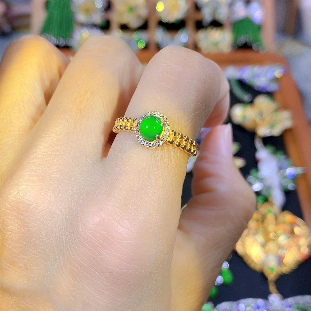 吊坠(不含链)银S925镶嵌翡翠