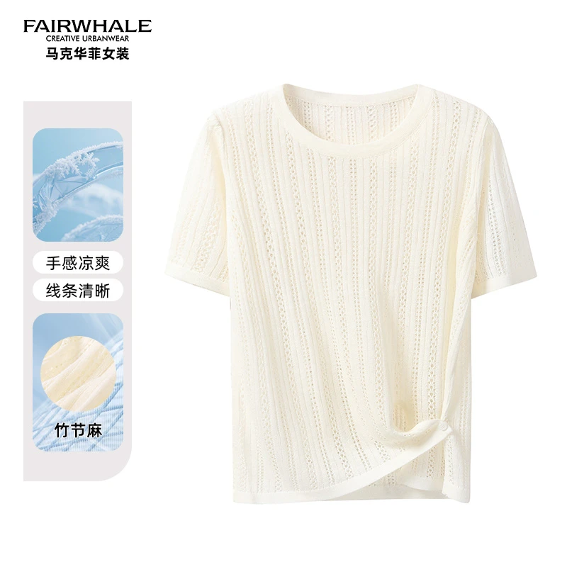 【年中福利】马克华菲女装夏季2025简约休闲通勤针织衫 F52004A684