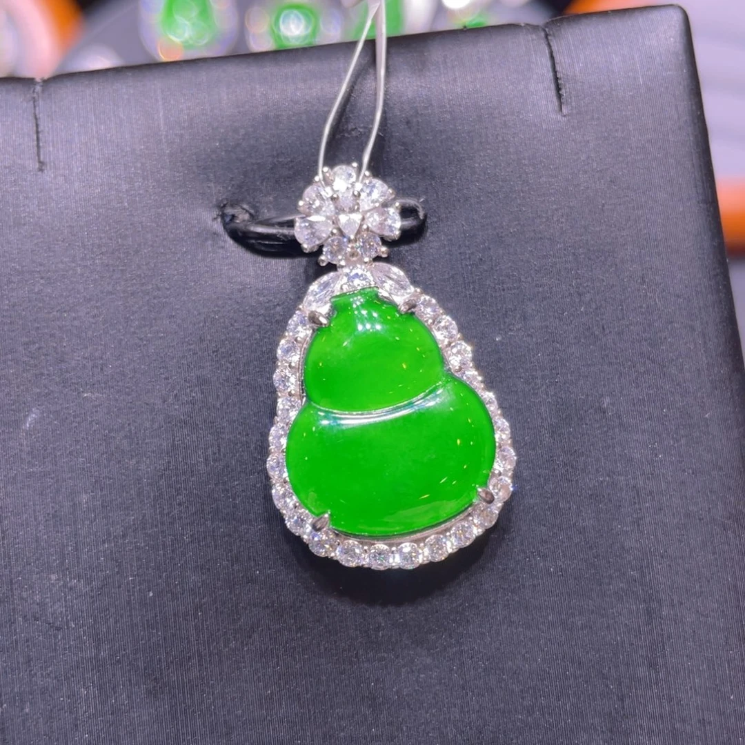 翡翠银S925镶嵌颈饰吊坠