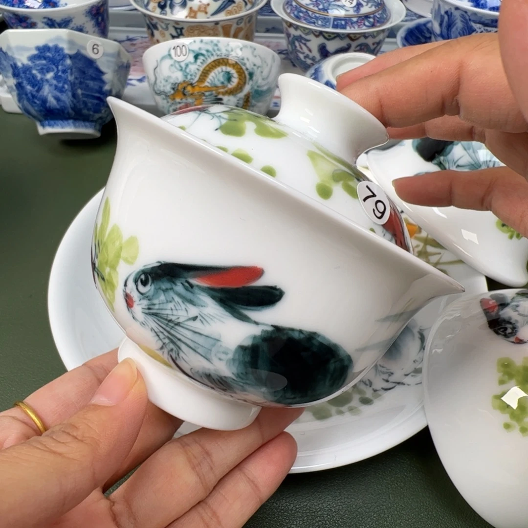 陶瓷景德镇纯手工纯手绘茶具木木79