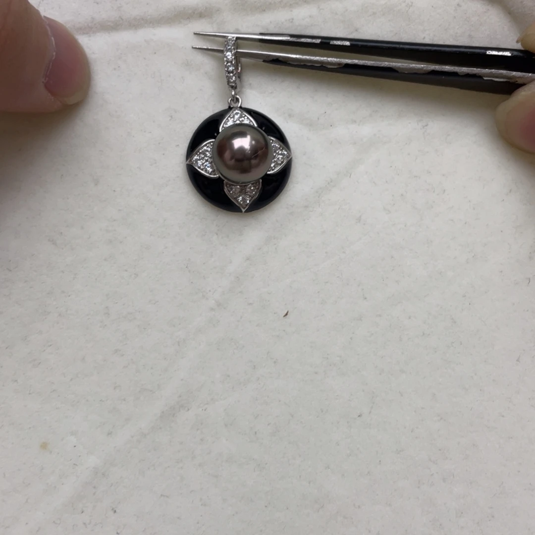 海水珍珠银S925镶嵌吊坠(不含链)