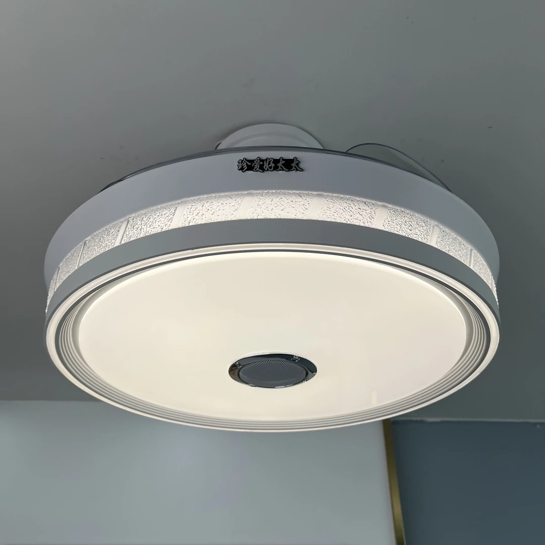 智能隐形风扇灯吊扇灯家用变频北欧现代餐厅卧室一体静音吊扇客厅