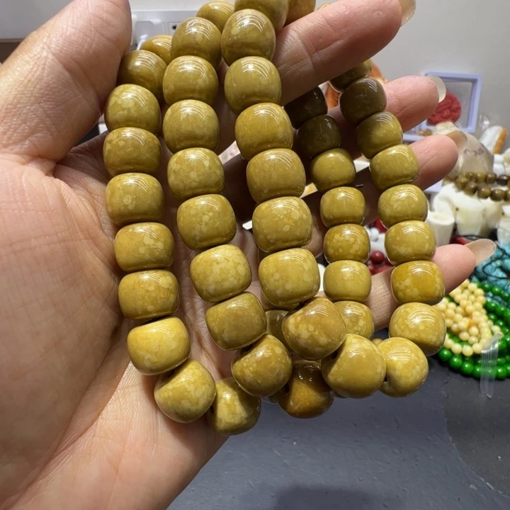 大理石磁石1.2桶珠金姑娘手串