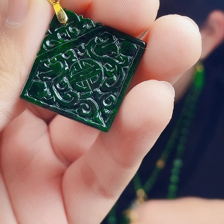 翡翠银S925镶嵌颈饰