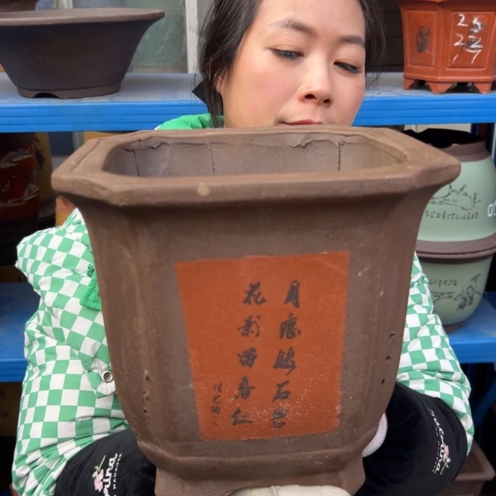 金***鱼23红切角四方两个花盆花盆