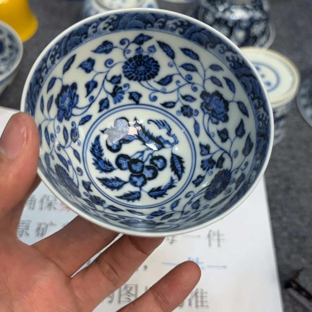 瓷杯子当代仿古精品全手工