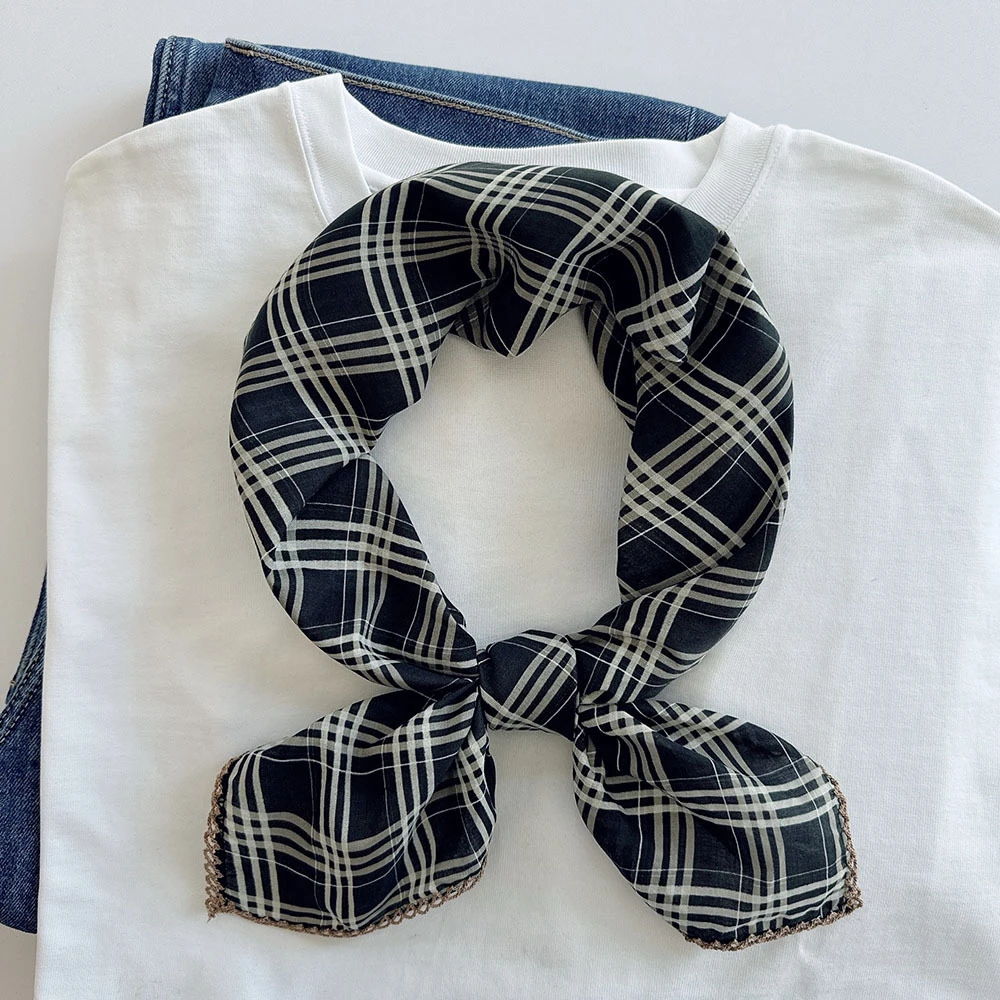 曲牙边方巾女69x69民族风围巾领巾防晒波西米亚复古柔软头巾丝巾