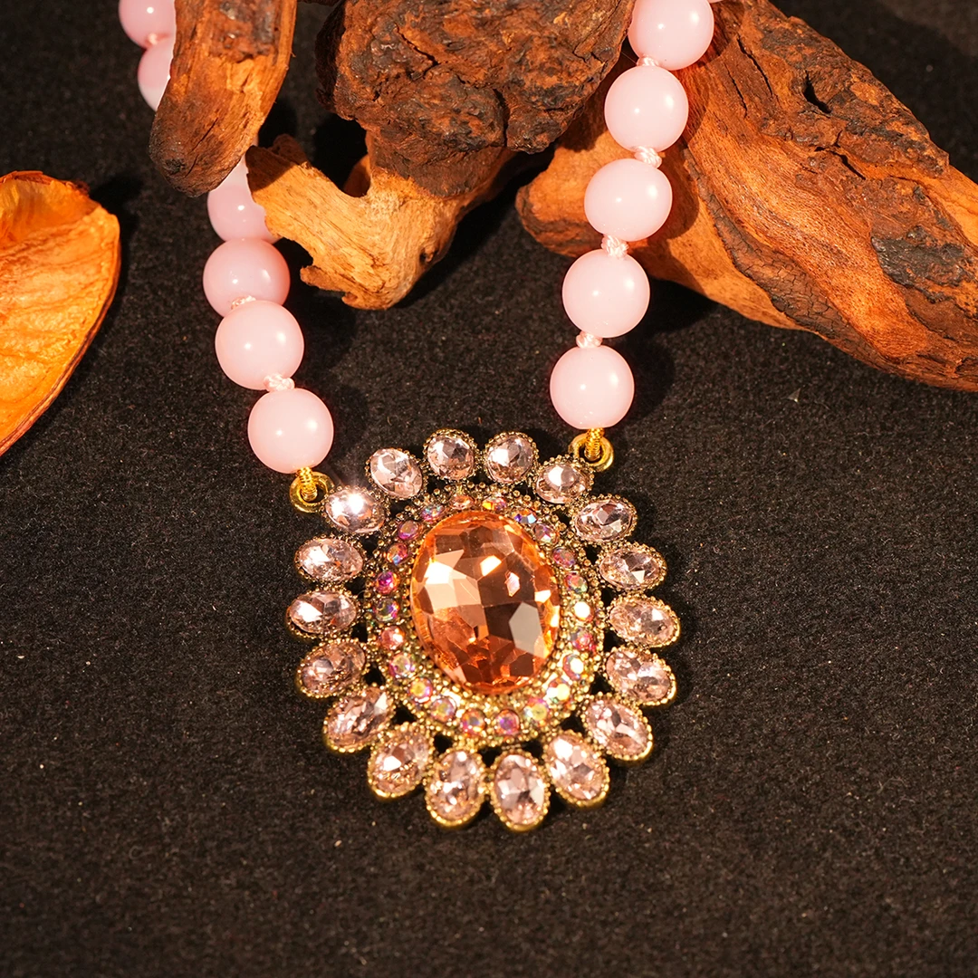 铜合金项链  【2169】项链 贝拉baby精致重工镶嵌复古气质