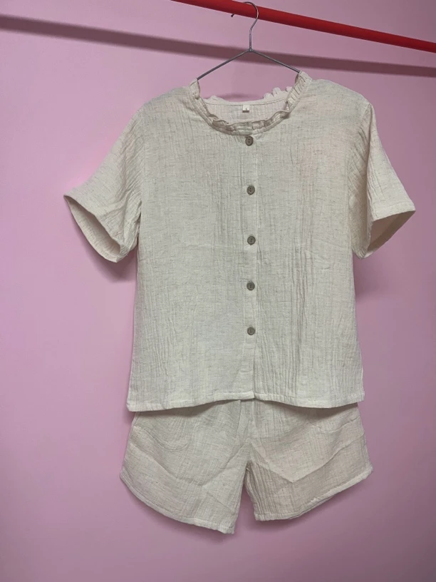 亚麻女士夏季家居服