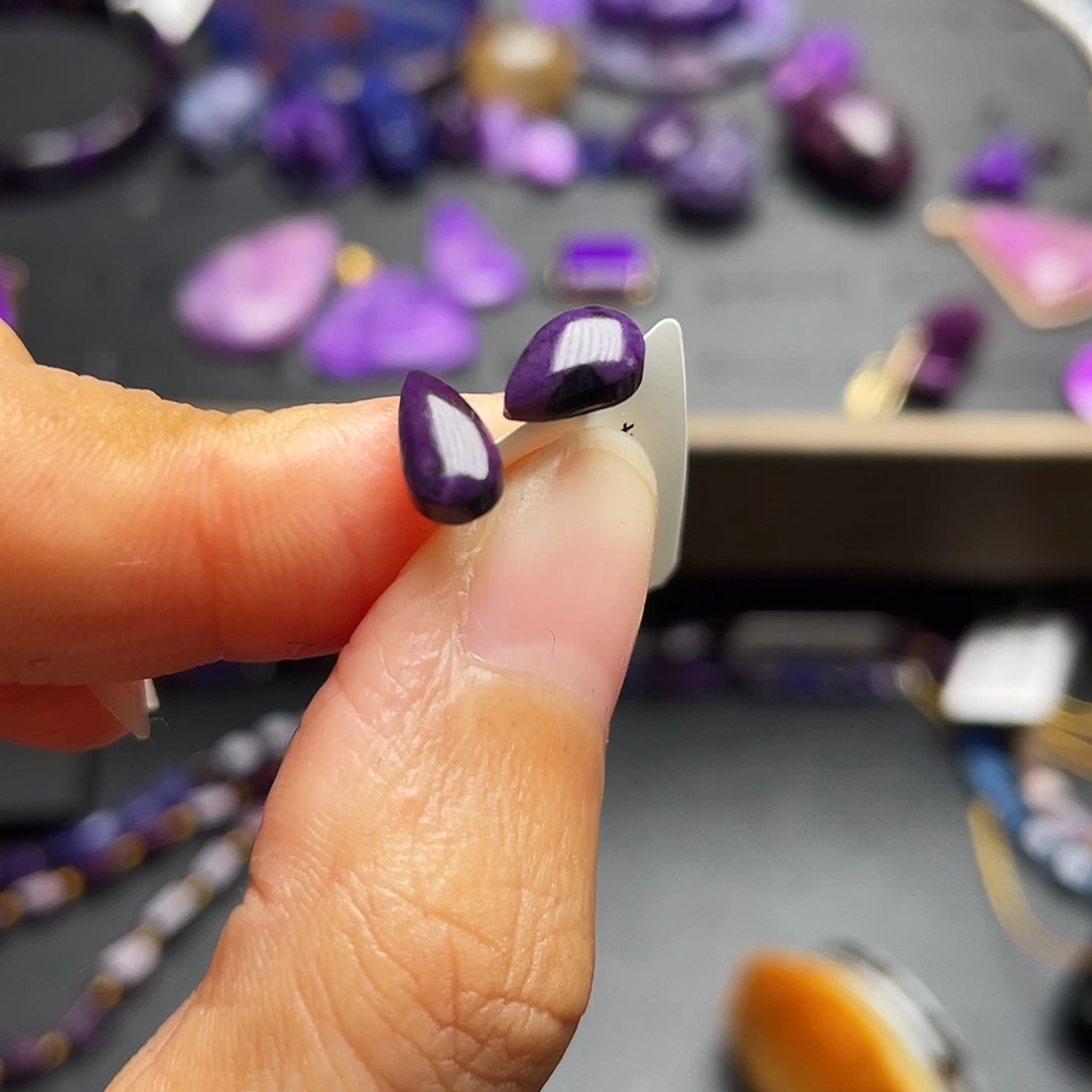 苏纪石（舒俱来）耳环银S925镶嵌