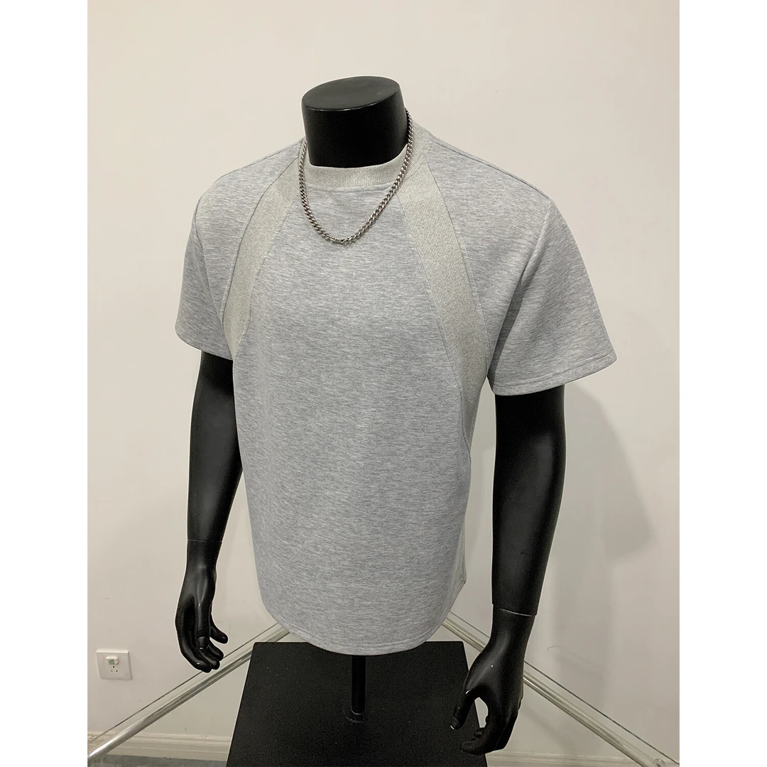 美式潮流太空棉空气层短袖男款boxy版型正肩T恤夏季穿搭美式半袖