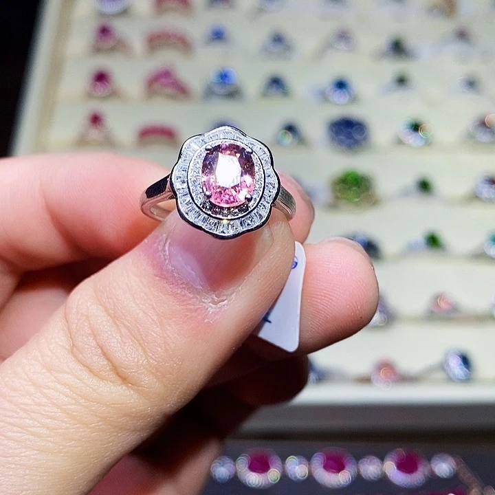 碧玺戒指银S925镶嵌1111