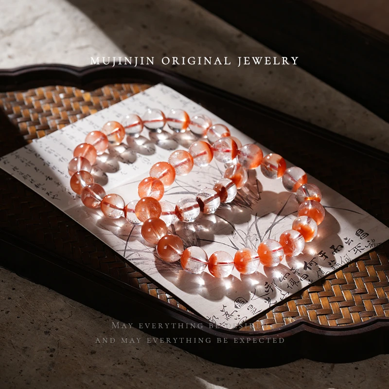 【木槿槿 高透】天然红兔毛水晶手串女款闺蜜手链时尚多样性发一