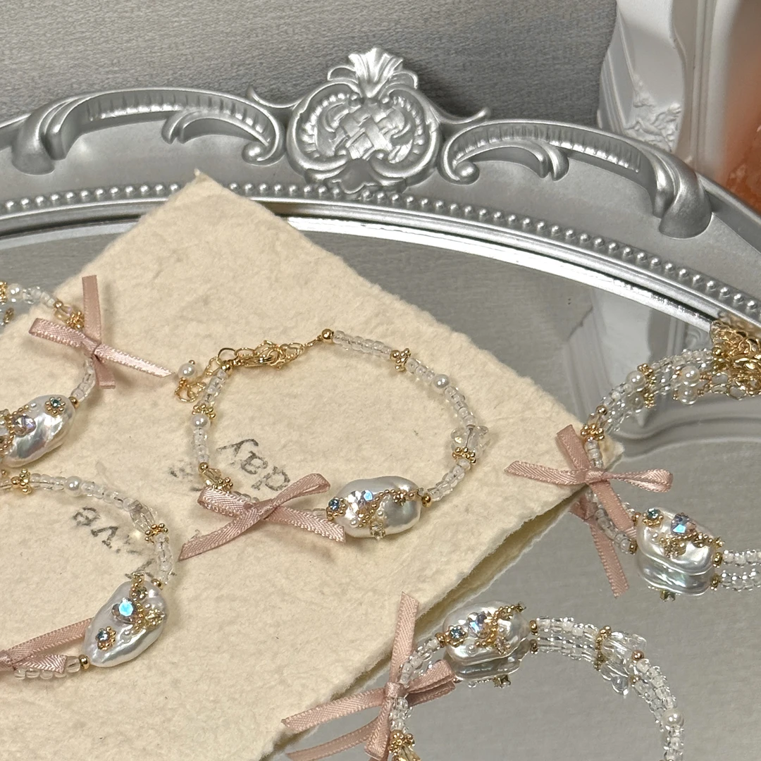 《奶油糖》巴洛克珍珠手链（多样性发其一）